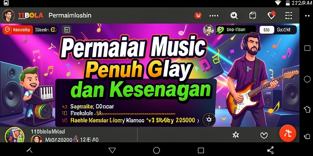 Tampilan gameplay <strong>11BOLA</strong> dengan ritme musik yang menyenangkan.