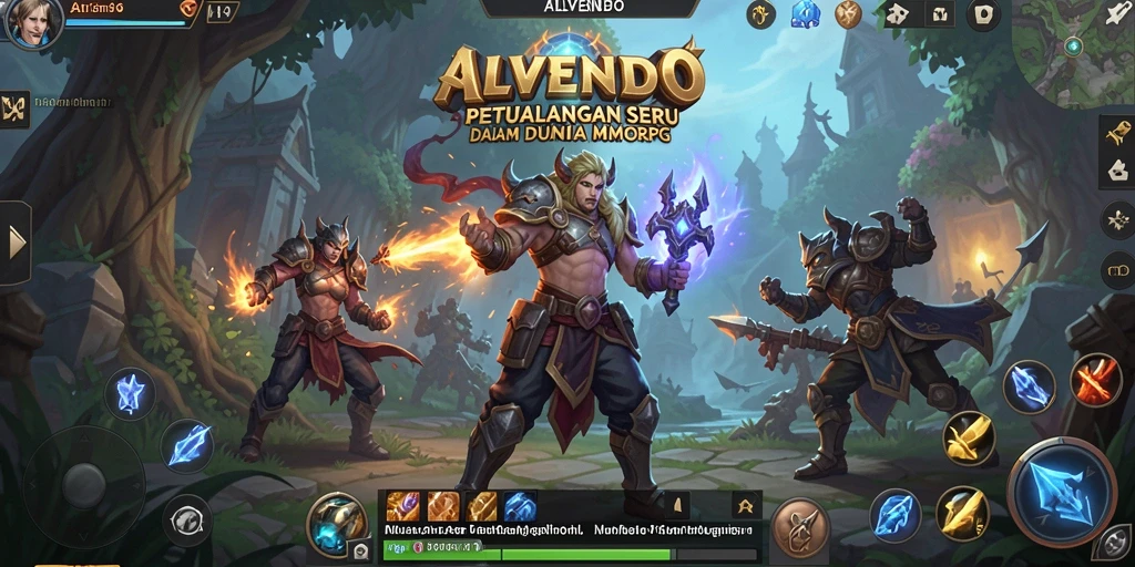 Tangkapan layar ALVENDO menunjukkan aksi seru dalam dunia MMORPG.