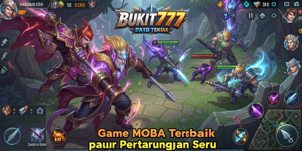 Screenshot menampilkan aksi seru dalam gameplay MOBA BUKIT777.