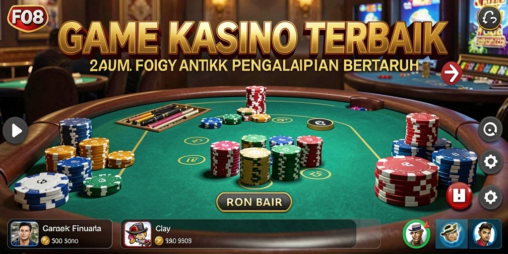 Screenshot F08 menampilkan pemain menikmati permainan Kasino yang menegangkan.