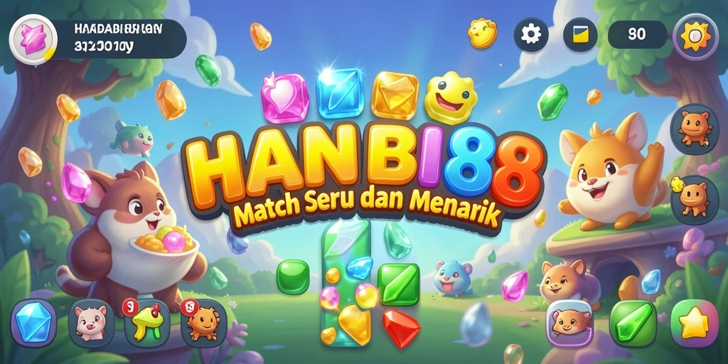 Tampilan gameplay seru HANABI88 dengan elemen match-3 yang menantang.