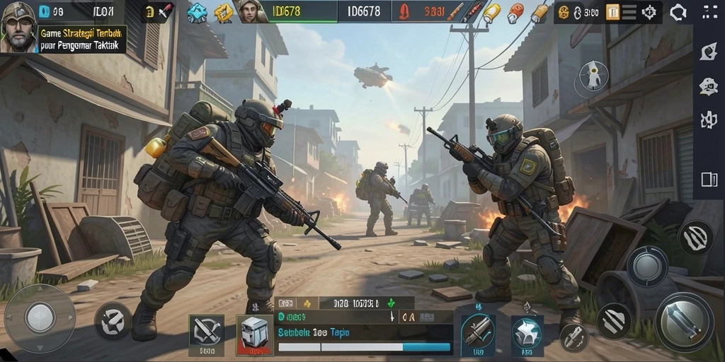 Tampilan gameplay yang menegangkan dalam permainan strategi ID678.