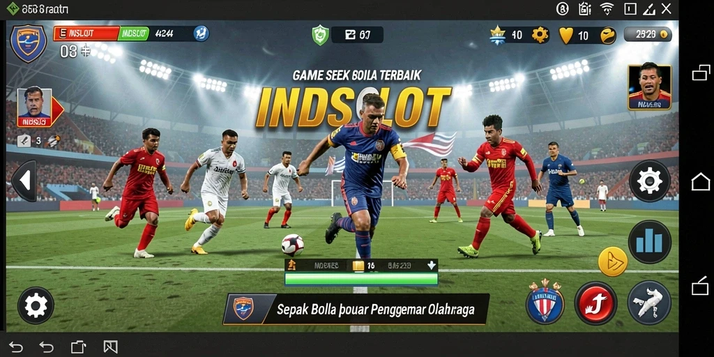 Tampilan gameplay menarik dari INDSLOT dalam pertandingan sepak bola.
