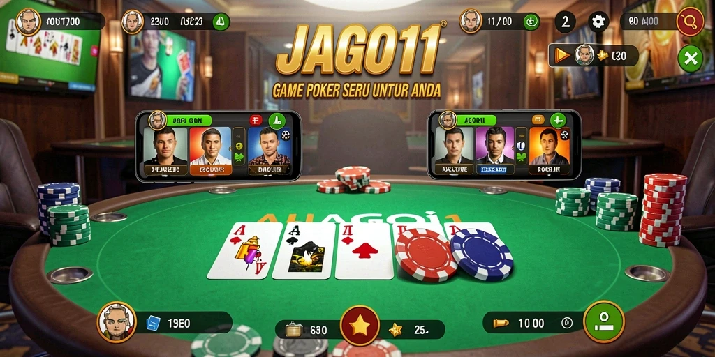 Tampilan gameplay poker di JAGO11 yang seru dan interaktif.