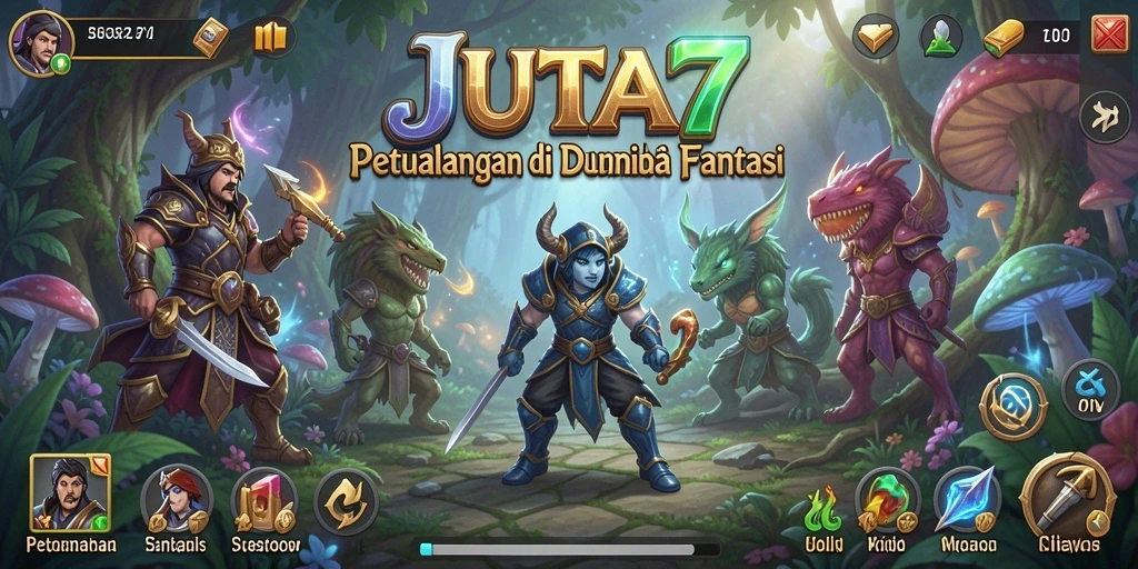 Tampilan gameplay JUTA7 yang menakjubkan di dunia petualangan.