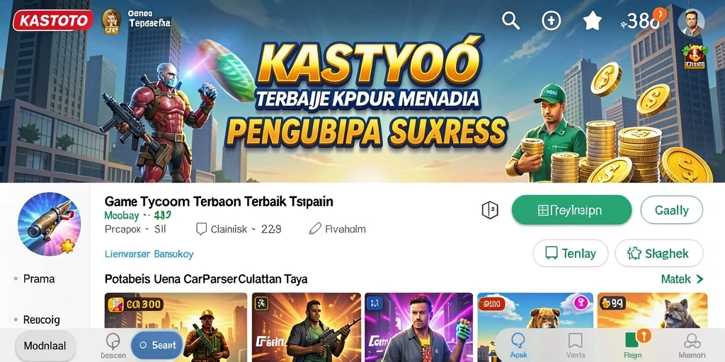 Gameplay KASTOTO yang menarik dalam membangun bisnis Tycoon.