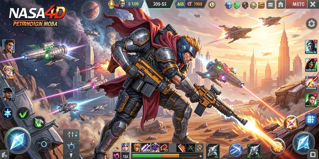 Gameplay seru dari NASA4D saat pertarungan berlangsung.