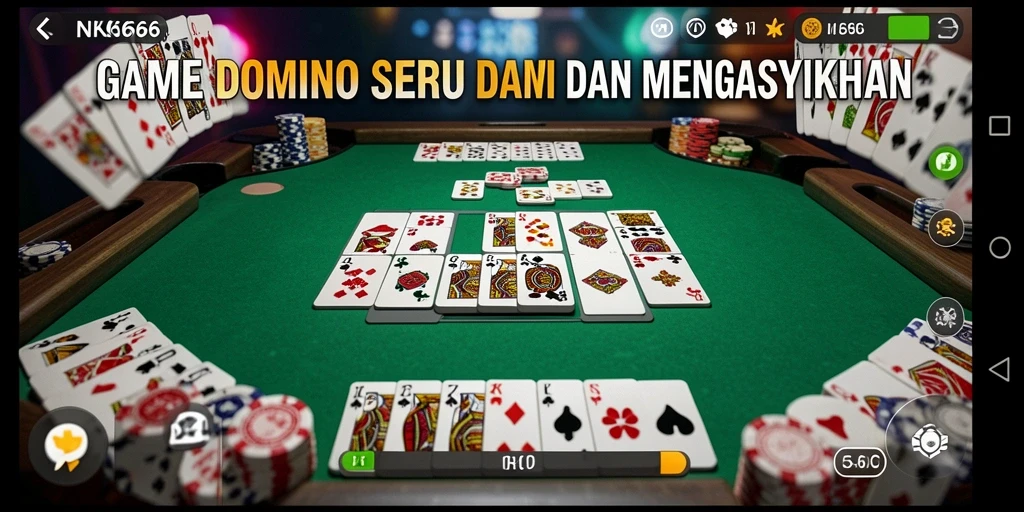 Tampilan gameplay Domino yang dinamis dan interaktif.