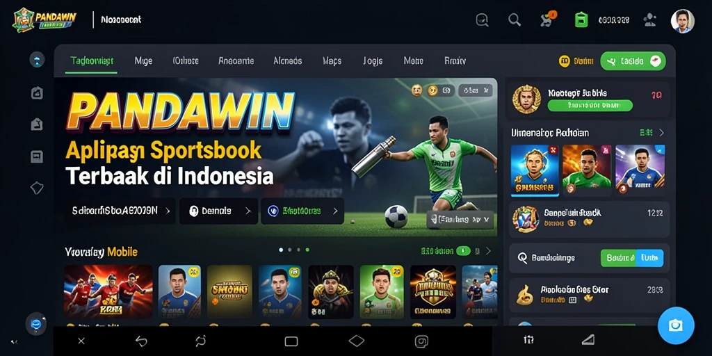 Tampilan gameplay Sportsbook di aplikasi PANDAWIN yang menarik.