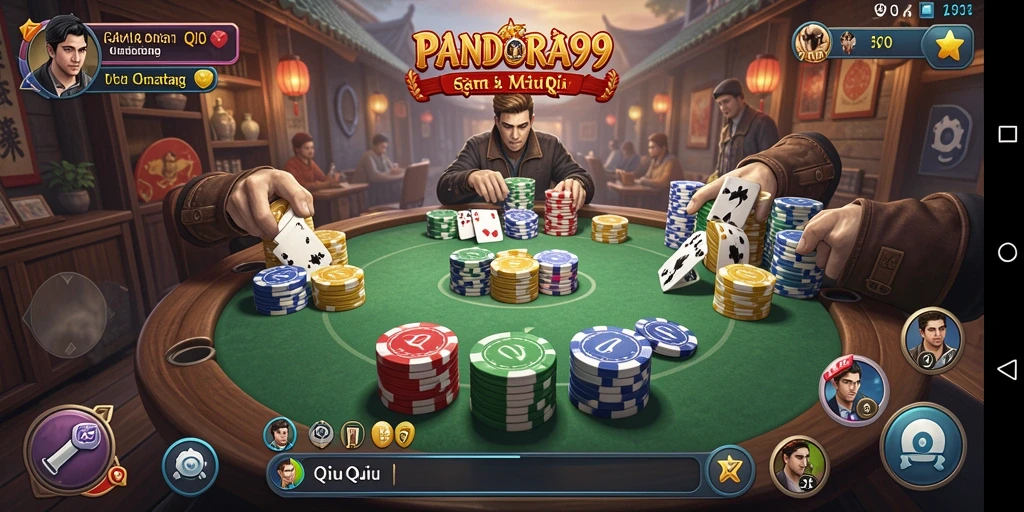Screenshot gameplay PANDORA99 yang penuh aksi QiuQiu.