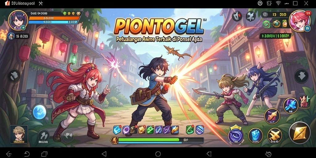 Screenshot PIONTOGEL menampilkan aksi seru dan karakter anime.