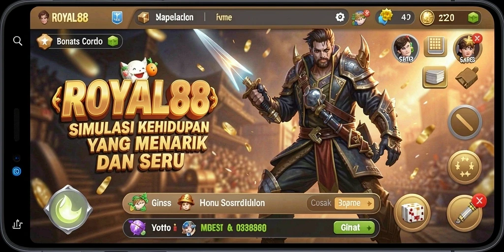 Screenshot utama ROYAL88 menampilkan aksi seru dalam simulasi kehidupan.