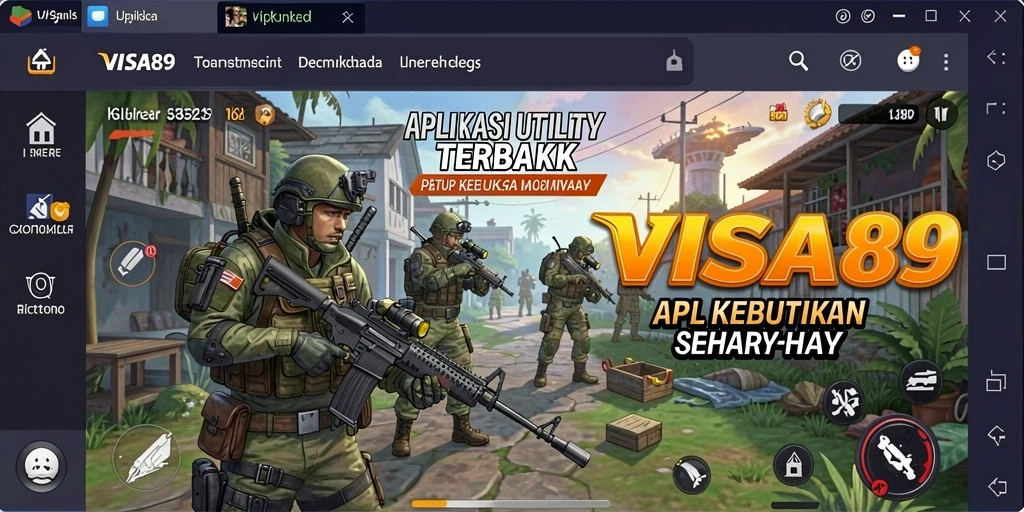 Tampilan antarmuka utama aplikasi VISA89 dengan fitur utilitas.